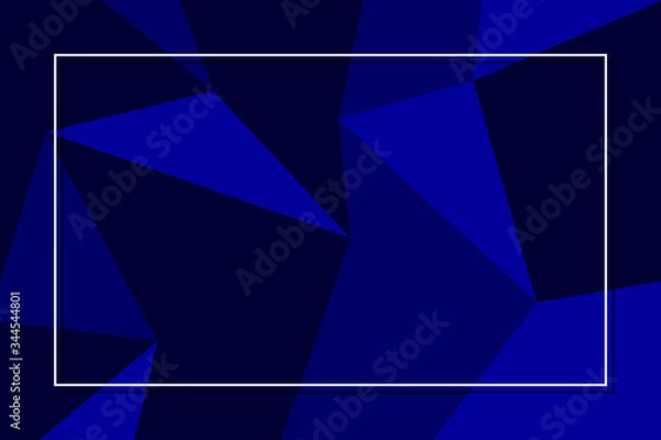 Obraz Dark blue vector square line vector image With a small white border and a shadow of white lines in the background