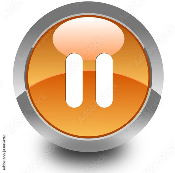 Fototapeta Pause glossy icon