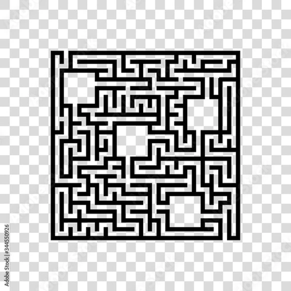 Obraz Abstact square labyrinth. Educational game for kids. Puzzle for children. Maze conundrum. Find the right path. Vector illustration.