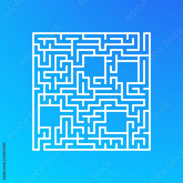 Obraz Abstact square labyrinth. Educational game for kids. Puzzle for children. Maze conundrum. Find the right path. Vector illustration.