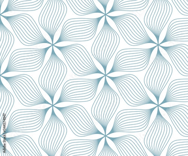 Fototapeta Linear vector pattern, repeating petals