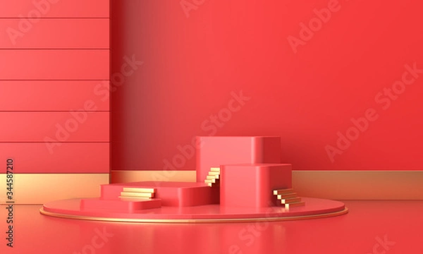 Fototapeta Red commercial background for 3D rendering