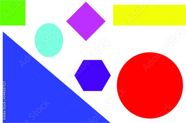 Fototapeta background with multi-colored geometric shapes for the education and development of children