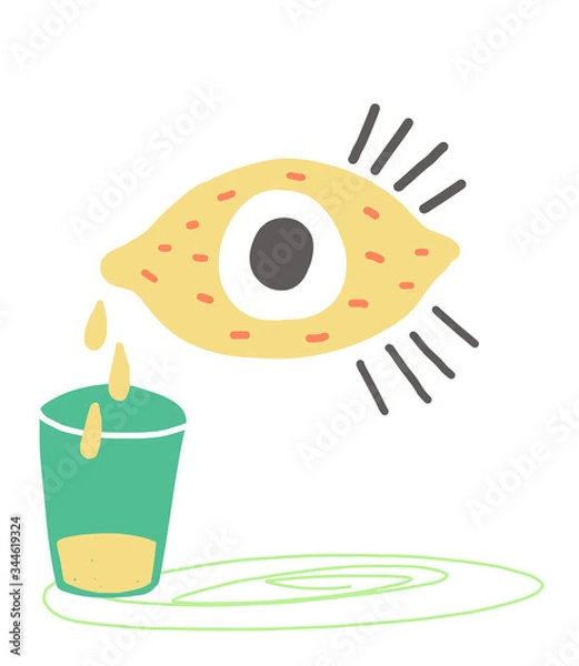 Fototapeta Abstract lemon eye. Simple modern vector illustration.