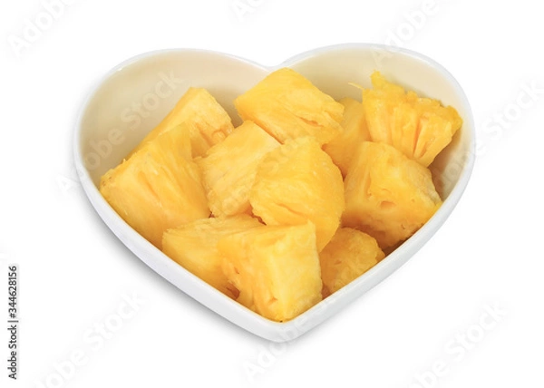 Fototapeta Pineapple picked fresh from the garden, helps digestion,  isolated on white background. This has clipping path.