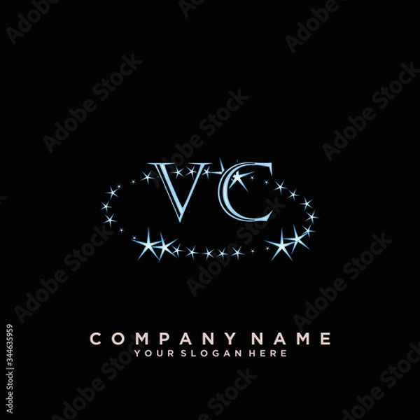 Obraz Initial Letter VC Logo With circle Template Vector