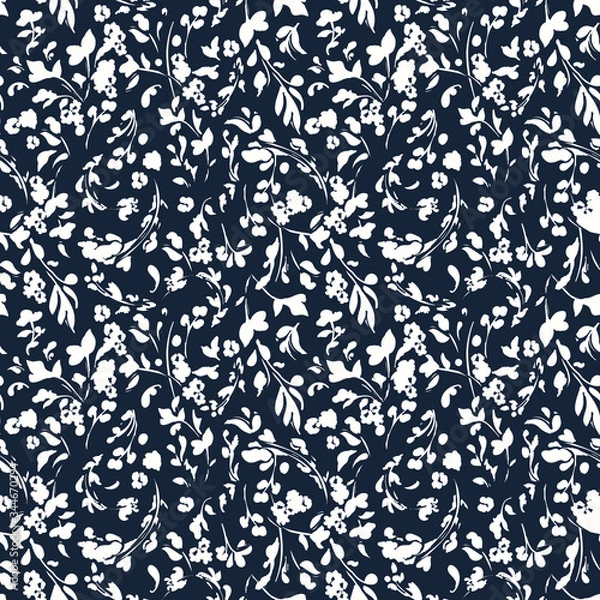 Obraz mini leafy flower print - seamless background