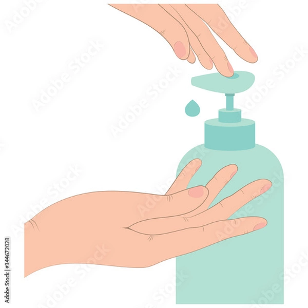 Obraz washing hands with liquid soap