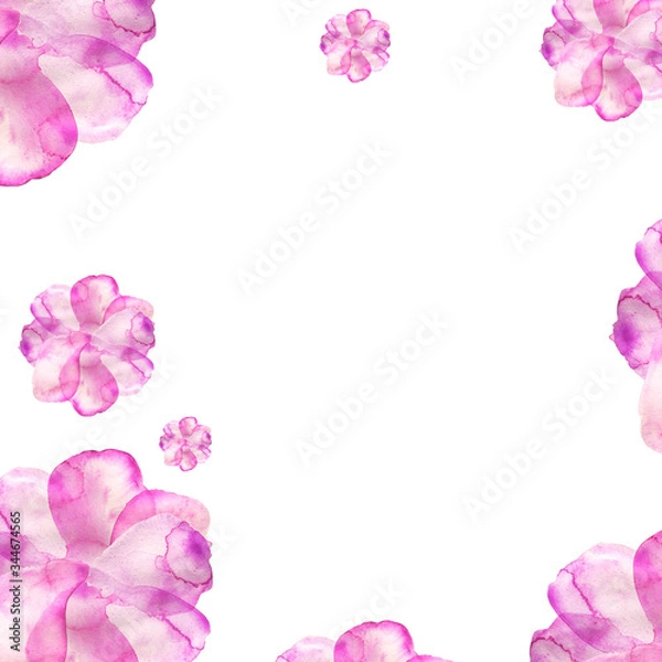 Obraz Purple watercolor petals  pattern background