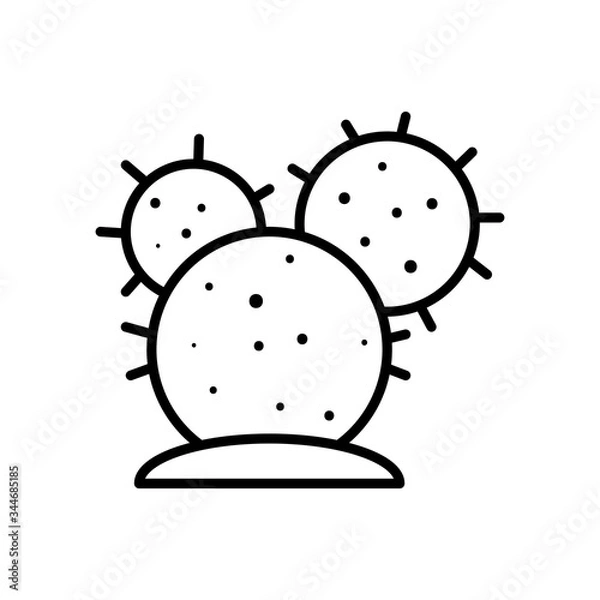 Obraz cactus icon, line style