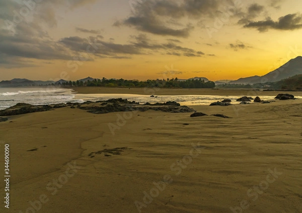 Obraz Extraordinary landscape scene with many hills and beach shot on sunrise in west Sumbawa, Indonesia