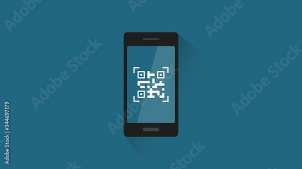 Fototapeta Smartphone that scans QR code