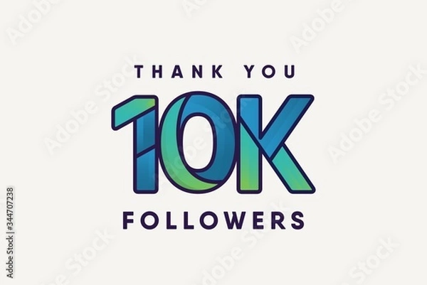 Fototapeta Thank you 10k design template.