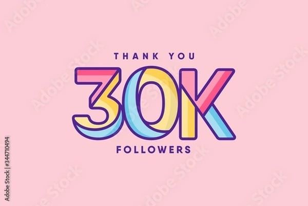 Obraz Thank you 30k design template.