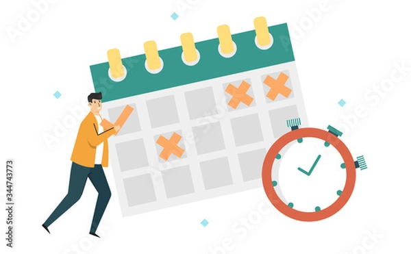 Fototapeta Important concepts of time management and appointment scheduling,Importance of time,Banner website landing page background