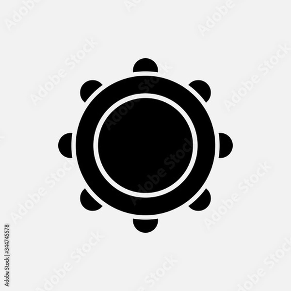 Obraz Tambourine icon designed in a solid style