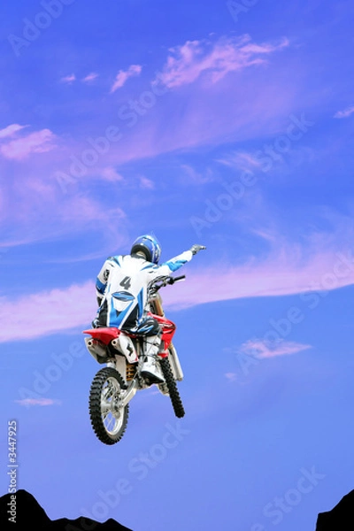 Obraz biker jump scene