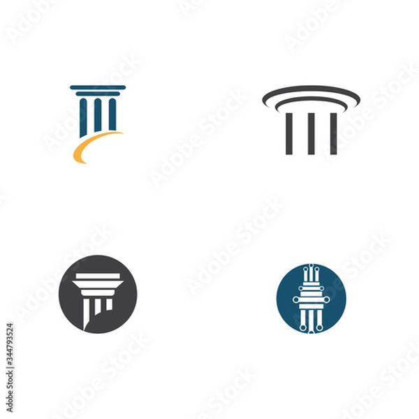 Fototapeta Set Column Logo Template vector symbol