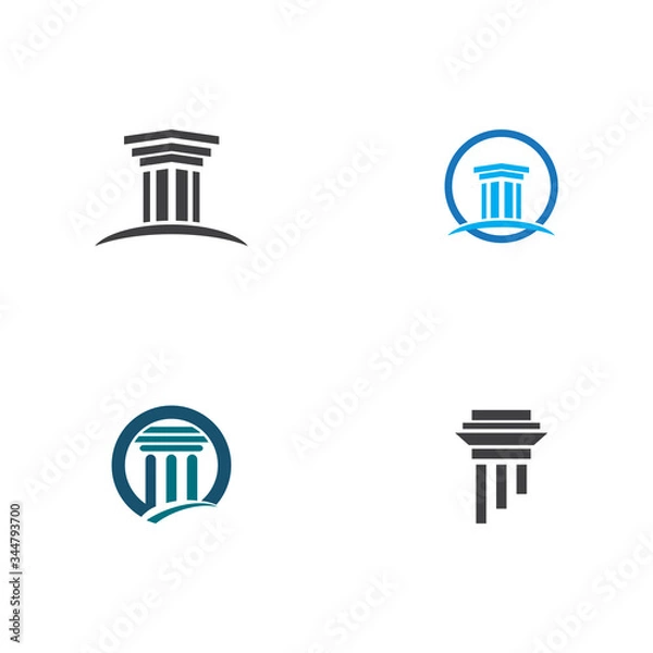 Fototapeta Set Column Logo Template vector symbol