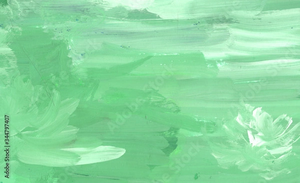Obraz Abstract background, canvas hand-painted texture, gouache painting, splashes, drops of paint, paint smears. Design for backgrounds, wallpapers, covers and packaging.