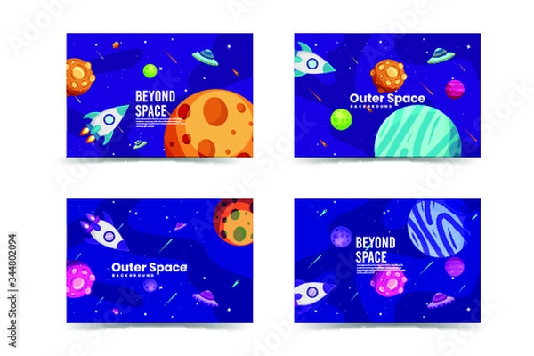 Obraz Set of Flat Galaxy Space