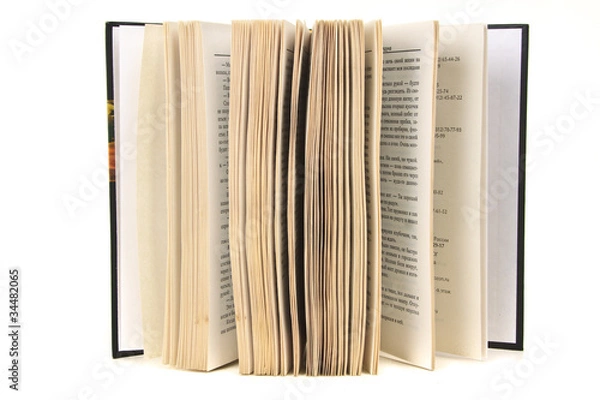 Obraz Open book on white background