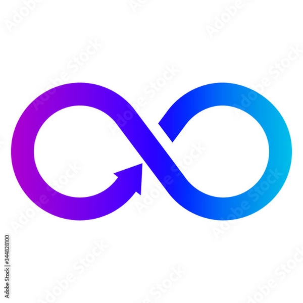 Obraz Multicolored infinity sign with arrow