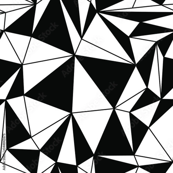 Fototapeta Seamless mosaic texture. Vector kaleidoscope background. Watercolor geometric pattern. Stained glass effect.