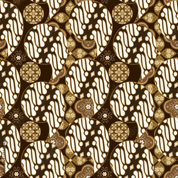 Obraz Javanese batik simple motifs with soft white and brown color