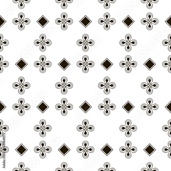 Fototapeta Abstract vintage geometric seamless pattern. Oramental openwork background.