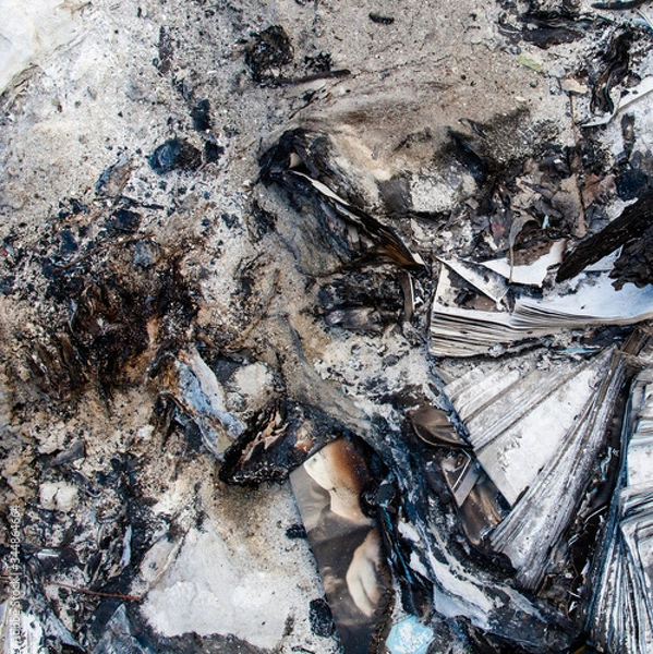 Obraz Burnt paper and ashes.