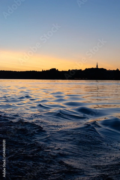 Fototapeta coucher de soleil sur e saguenay