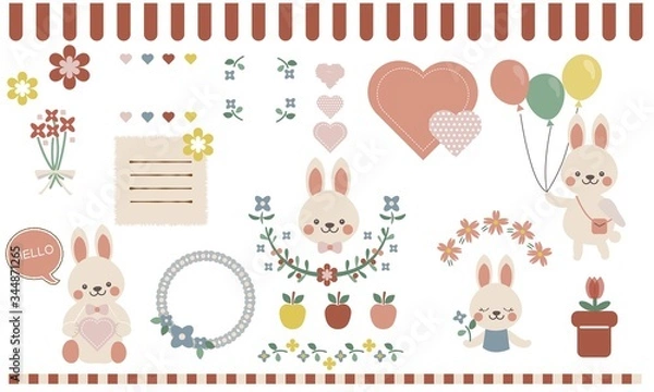 Obraz ウサギのフレームセット