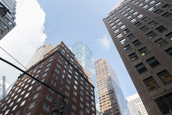 Obraz New York City skyscrapers from within Manhattan, tall, modern buildings with many windows