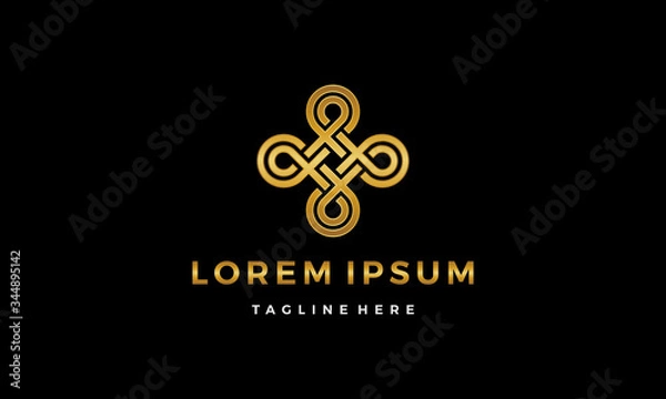 Fototapeta initial P connection logo design concept