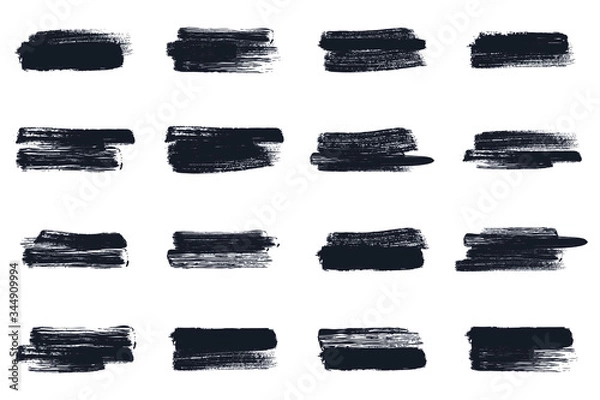 Fototapeta Black ink splashes set manually traced. inked splatter dirt stain splatter spray splash with drops blots isolated. grunge dirty liquid vector illustration.