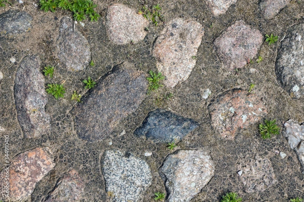 Fototapeta Stone block road pavement