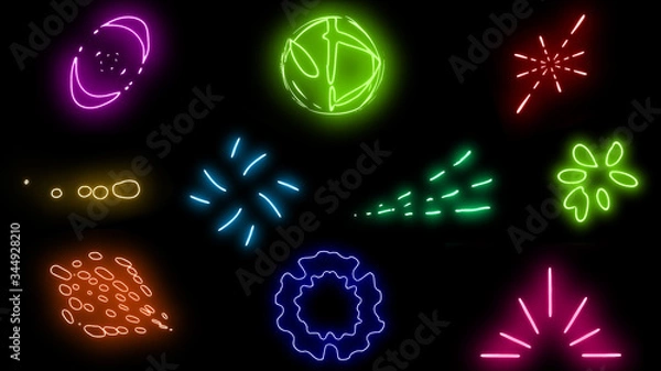 Fototapeta Neon Light Party Elements Overlays