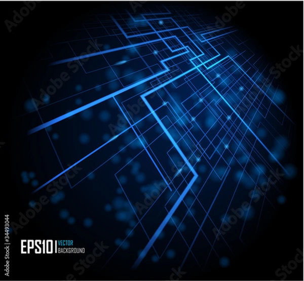 Obraz Blue abstract glowing background