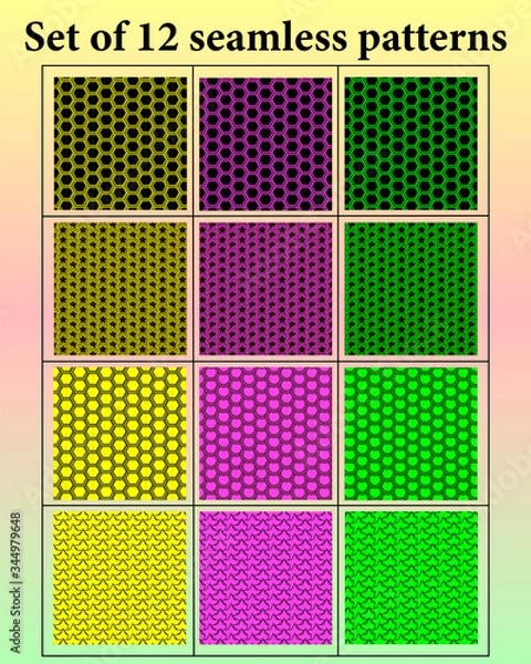 Obraz Green virus seamless pattern on transparent background