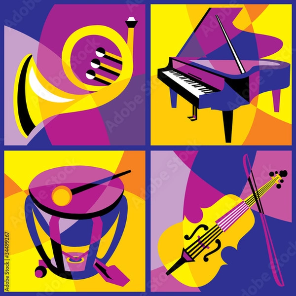 Obraz set musical Instruments