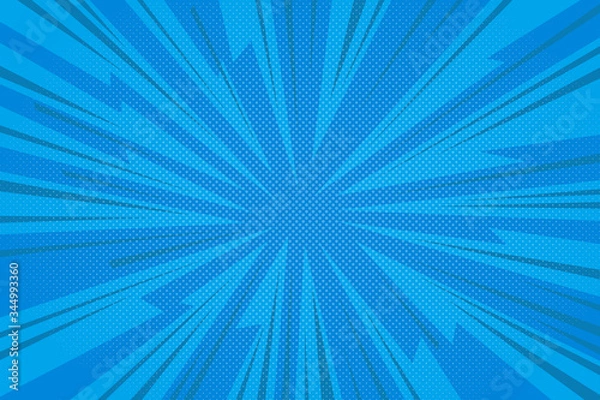 Obraz CARTOON DESIGN COLORED BACKGROUND. COMIC ILLUSTARTION VECTOR. EDGY SHAPE HALFTONE.