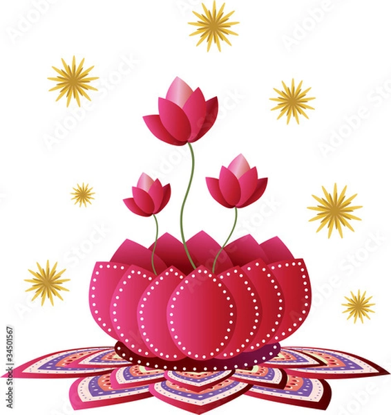 Fototapeta Lotus pattern