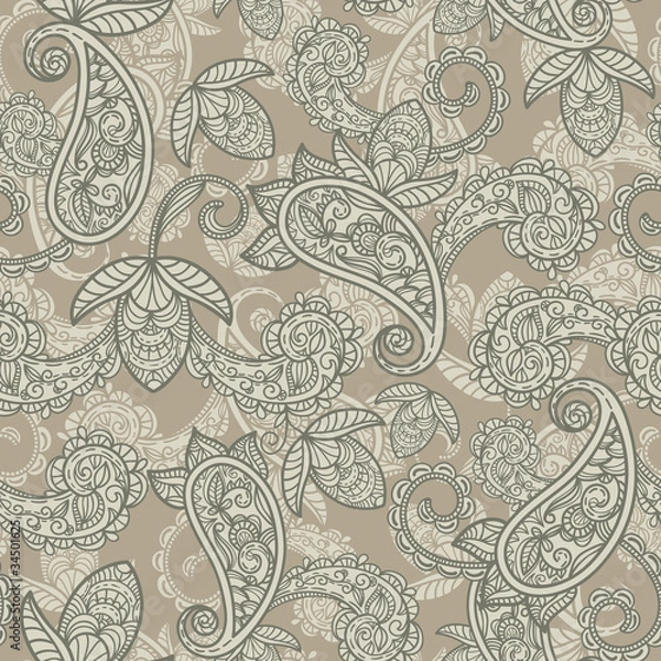 Obraz vector seamless paisley background