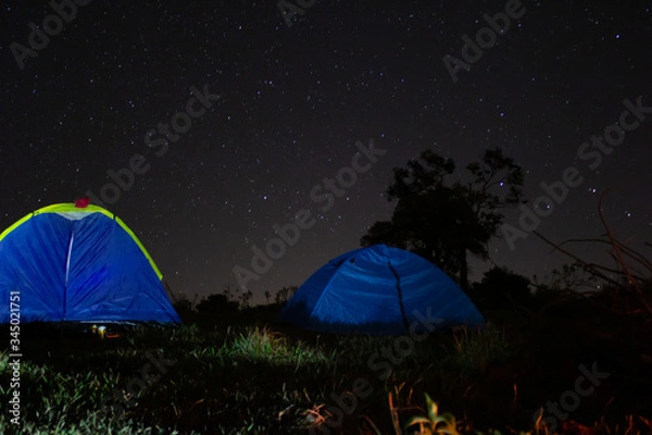 Obraz camping in the night