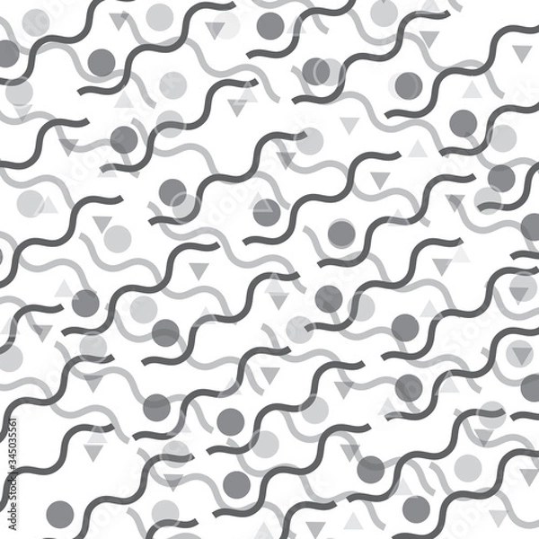 Fototapeta Seamless gray geometric pattern. Hipster Memphis style