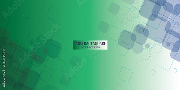 Fototapeta Abstract square shapes green background