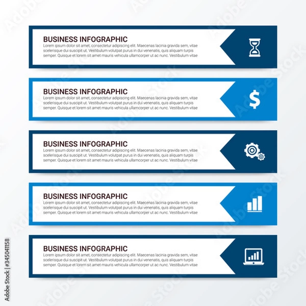Obraz Modern Infographics Template with 4 options. Vector infographic element. - Vector