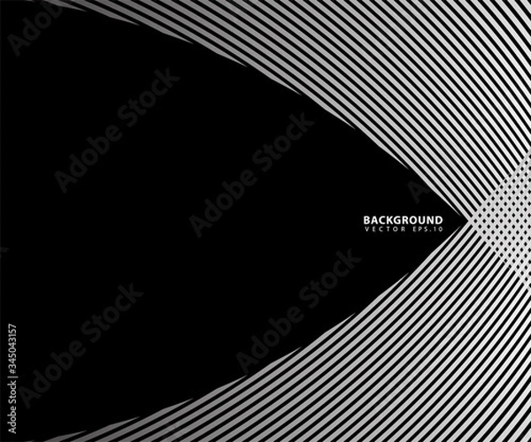 Fototapeta Abstract grey white waves and lines pattern. Vector template background
