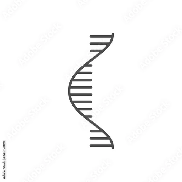 Obraz RNA related vector thin line icon. Isolated on white background. Editable stroke. Vector illustration.